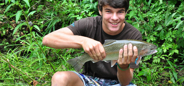 Falling Creek has a hatchery supported trout stream that flows through our river pastures.