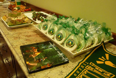 Julie and Clarke Futch served beautiful FCC cookies at the Camp Movie show in Greenich, CT on 11-10-10