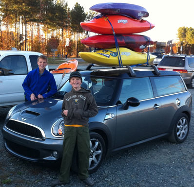 Matt and Ben show off their Boat tie down skills on their trip to the US Whitewater Center on 11-14-10