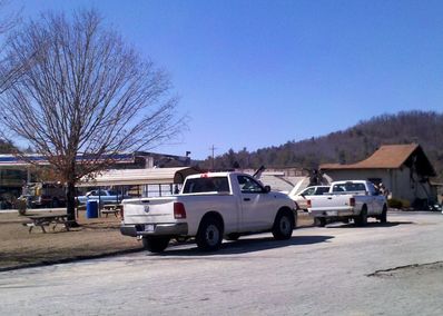 Photo of fire damage at Green's Gas Station