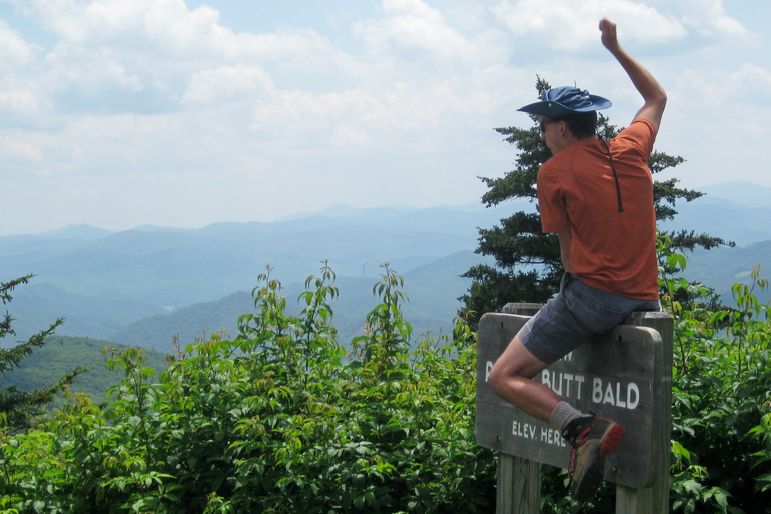 A photo of Jimmy on a hiking trip.