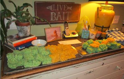 The Crawford's served Pizza, but the Highlight was Green and Gold Rice Krispies Treats