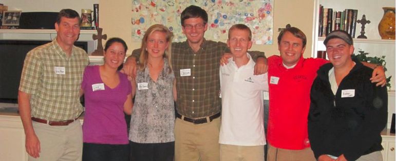 Yates, Lily, Ella, Crom, Nathan, Mike & Andrew at the Milling's Home In Atlanta