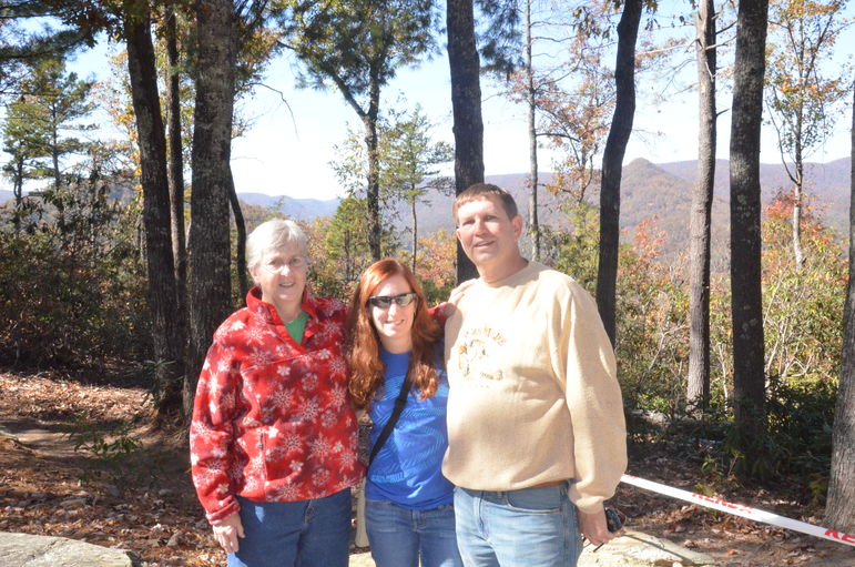Mike Albrecht's parents, Michael and Adrienne, and his Aunt, cheering him on at The Overlook