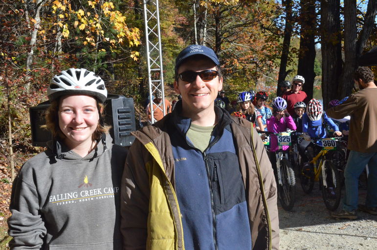 Annie Pharr and Famous FCC camper and counselor Steve Drewry at the CYMBL Finish Line
