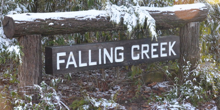 Light Snow Fall At Falling Creek Camp