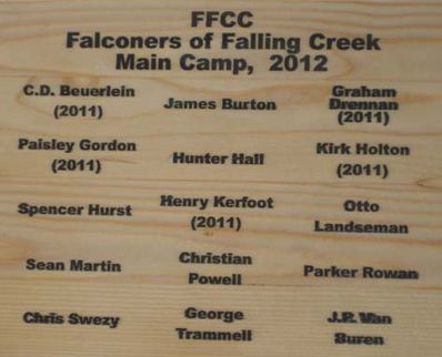 Falconer’s of Falling Creek Camp Main 2012