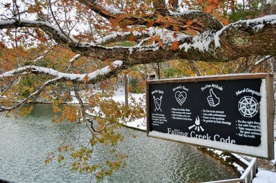 Falling Creek Snowy Sign