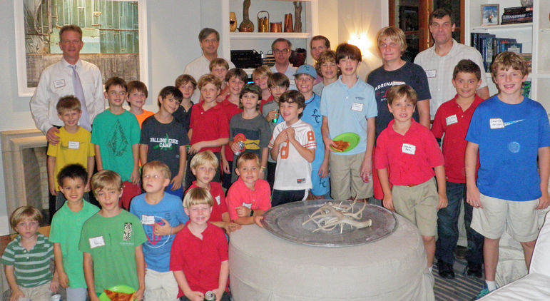 Campers, Staff, and Alumni from the Houston area at the camp movies/reunion hosted by the Riser Family in October, 2013