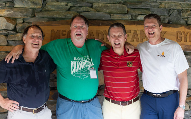 Garrett Randolph, Skeet Keyes, Hagar Rand, and Terry Tyree recreating the same photo from 1981