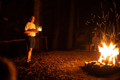 Terry Tyree reflecting on his experiences at Falling Creek during Campfire