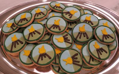 Emily and Mark Liggitt served delicious home made FCC logo frosted cookies when they hosted in Bronxville, NY in November 2018